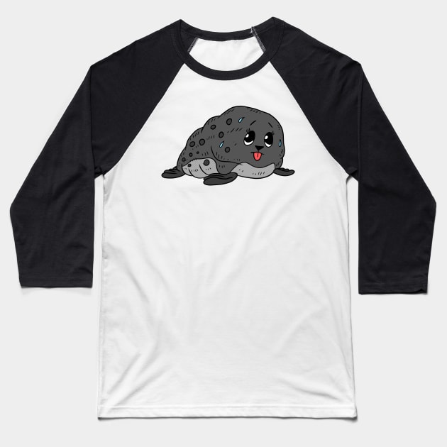 a cute kawaii and sweaty fat seal. ocean animal. Baseball T-Shirt by JJadx